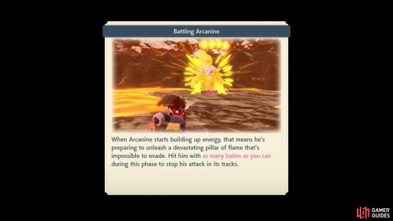 Arcanine has an almost one-hit KO attack that you must prevent.