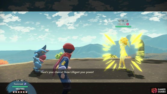 Throw a Pok&eacute;mon at her to battle and weaken her further!