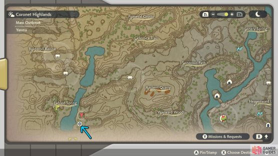 The guidance marker will show you where you must go.