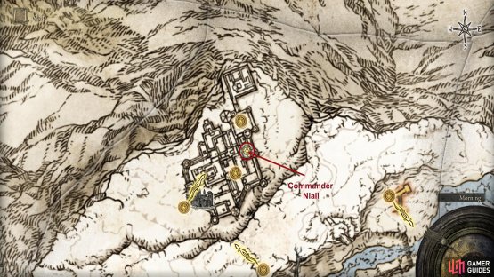 Which is on the northeastern side of the castle.
