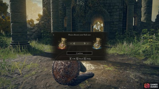 You can allocate flasks to health or focus points according to your needs.