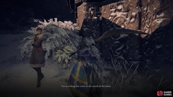 she will drop a hint about half of the secret Haligtree Medallion.