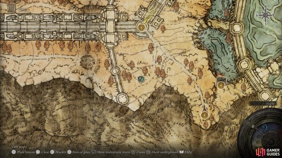 Head to this area south of the Site of Grace