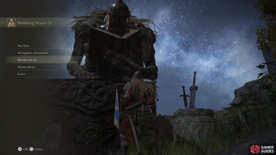 be sure to speak with Blaidd to open a new option that unlocks a useful Talisman for sale.