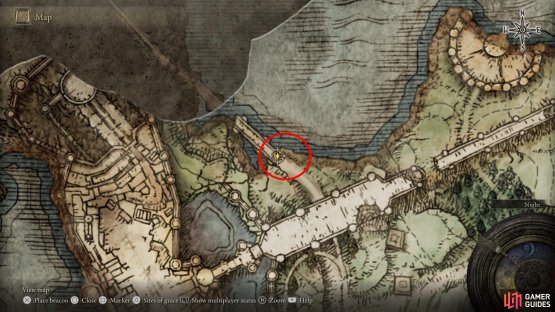 Head to the collapsed bridge north of Stormhill Shack