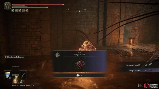 Mohg’s Shackle can be found against the southeastern wall