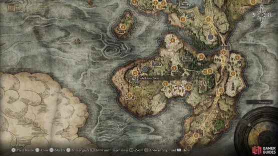 Make your way to the Witchbane ruins in the Weeping Peninsula