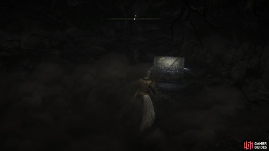 The floor in front of a chest is weak, and will collapse if you step on it.
