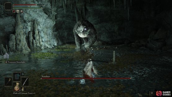 In the depths of the cave you&rsquo;ll find the chamber of a Runebear.