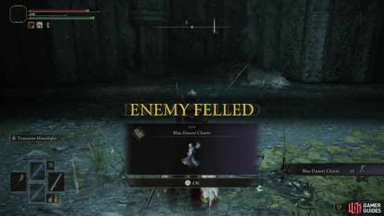 Defeat it to obtain the Blue Dancer Charm.