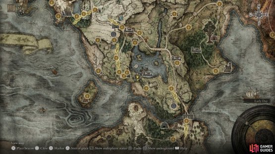 Make your way southwest of the Dragon-Burnt Ruins,