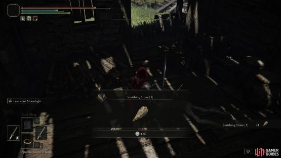 Search an abandoned shack to find a Smithing Stone (5),