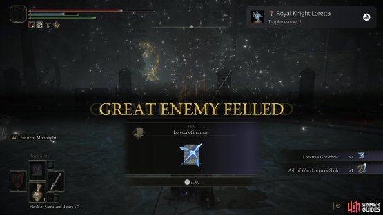 Defeat Royal Knigth Loretta to obtain Loretta&rsquo;s Greatbow,