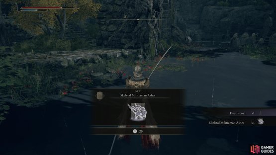 and you&rsquo;ll gain the Skeletal Militiaman&rsquo;s Ashes.