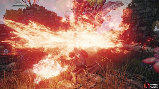 The poison flowers on the surface are vulnerable to fire.