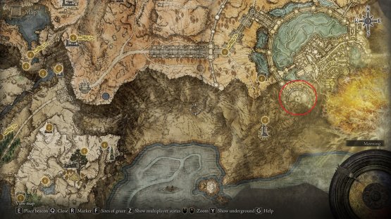 The location of the Colosseum in Leyndell, Royal Capital.