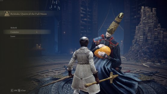 You can select cosmetics to alter your appearance after speaking with her.