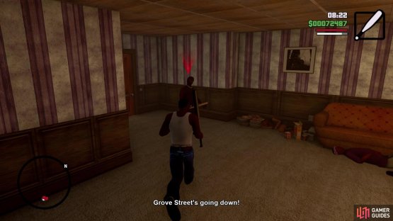 Attack the gang member with the bat first
