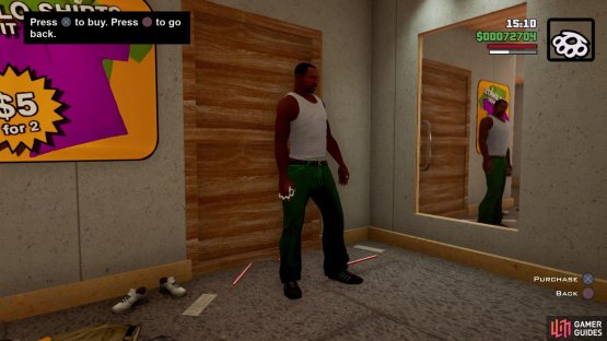 You will have to try on the clothing before you can purchase it