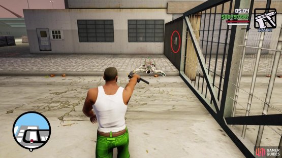 The switch circled above is what opens the front gate for Ryder