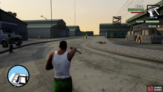 Enemies will periodically show up outside while loading the crates into the truck