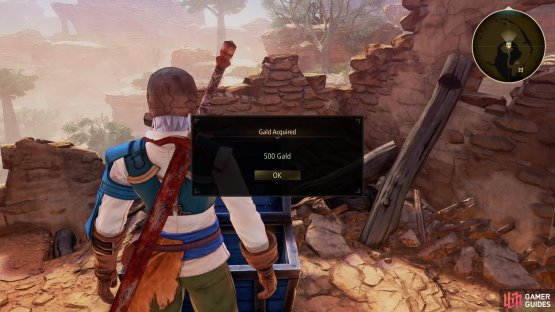 take the nearby vines up to reach a chest containing 500 Gald.