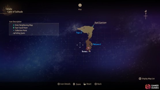 the map for Cave of Solitude in Calaglia.