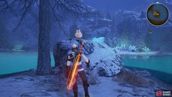 make your way to the island in the center of the lake to find it.