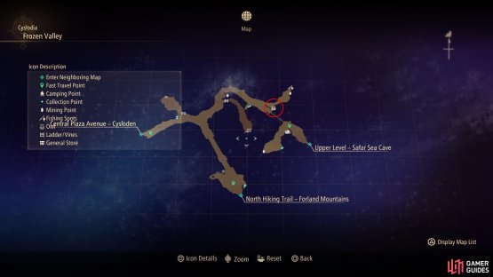 The final Owl in Cyslodia is located in the Frozen Valley