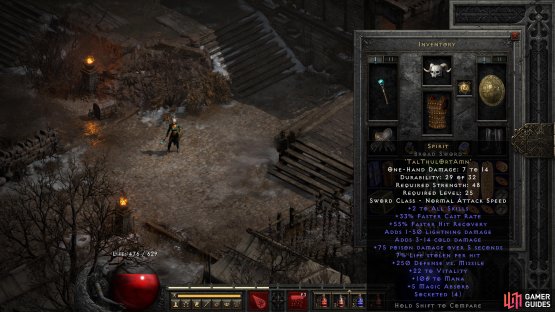 and install the runes Tal + Thul + Ort + Amn, in order.