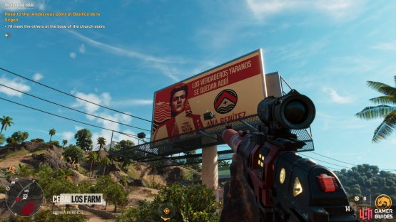 then climb up onto the roof of the shop behind to reach the billboard.