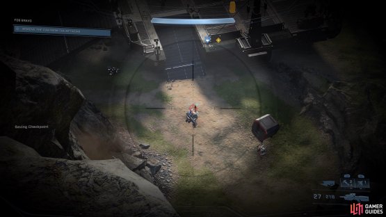 Take out most of the enemies from the hilltop first