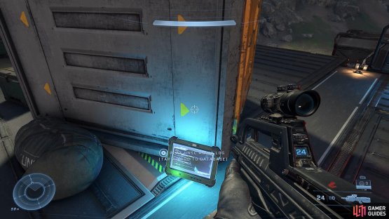 then collect the UNSC Audio Log from the floor. 
