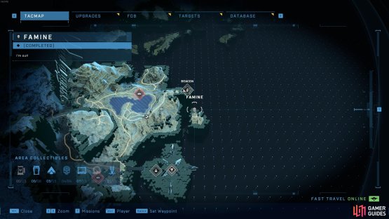 The location of the Famine Skull, south of the eastern beacon.