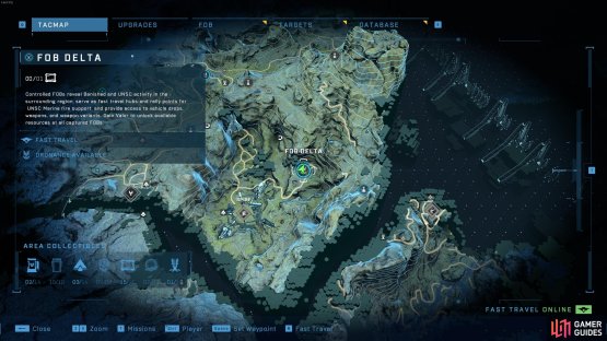 The location of Fob Delta, northeast of the Spire.