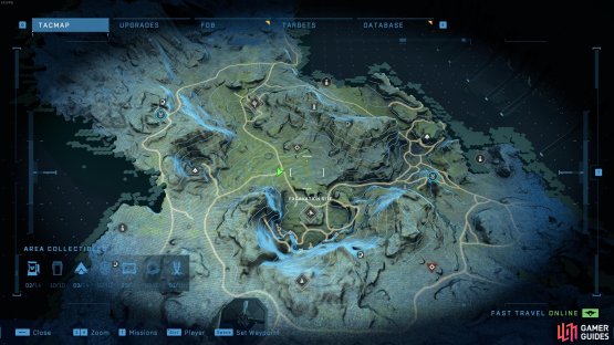 The location of the Home Away From Home Spartan audio log, northwest of the Excavation Site.