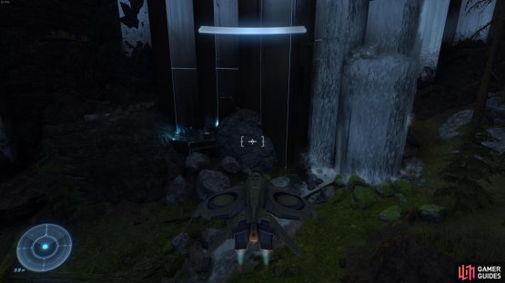 You&rsquo;ll find the log to the left of a waterfall at the gap in the ring structure.