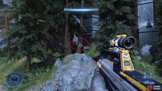 You&rsquo;ll find the log hidden behind some trees to the southeast of the fob platform.