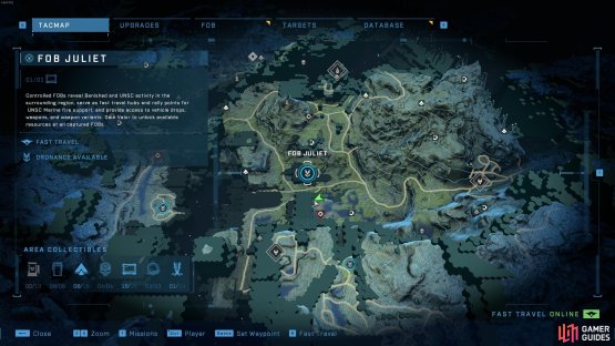 The location of the Rubicon Protocol Spartan audio log, north of Fob Juliet.