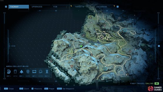 The location of the Run and Guns Spartan audio log, between the two Mjolnir armor lockers southwest of Forge of Teash outpost.