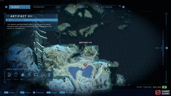 The location of the seventh Forerunner artifact, directly north of Fob November.
