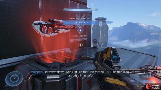 The Stalker Rifle is located directly behind Barroth&rsquo;s initial position.