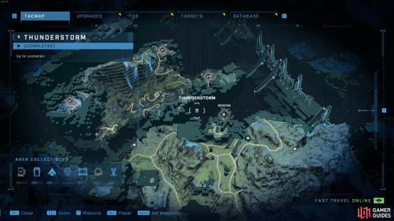 The location of the Thunderstorm skull, just west of the eastern beacon.