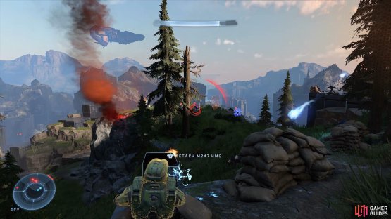 then use the machine gun up on the hill to deal with the reinforcements. 
