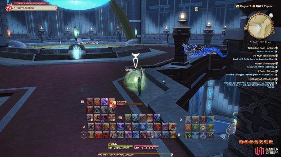 Just past the blue ball sits this aether current.
