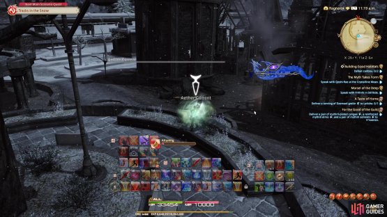 Run up to the little platform to grab the final world aether current in Garlemald.