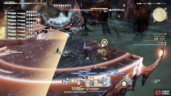 Algedon is a wide cone from the corner of the arena
