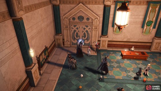 You can find the main hall entrance just to the left.