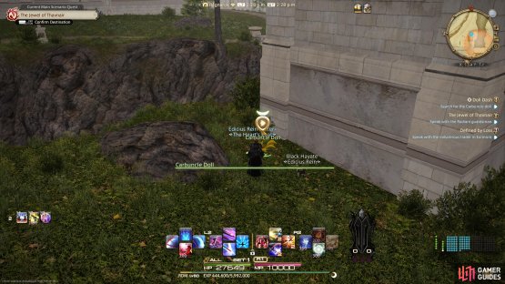 Head to the orange marker on your map and you&rsquo;ll find the Carbuncle Doll hiding behind a white building. 
