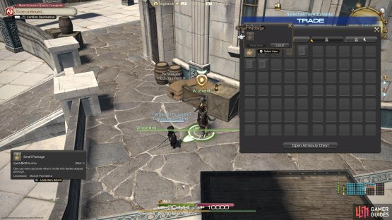 Head to (X: 21.4, Y: 33.2) and give W&rsquo;sondidi the Small Package